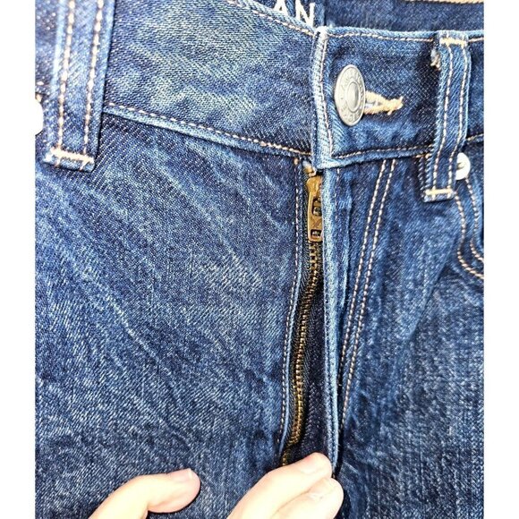 American Eagle AE Jeans Sz 2 Long Tall High Rise Straight Raw Hem Distressed NEW - Picture 7 of 13
